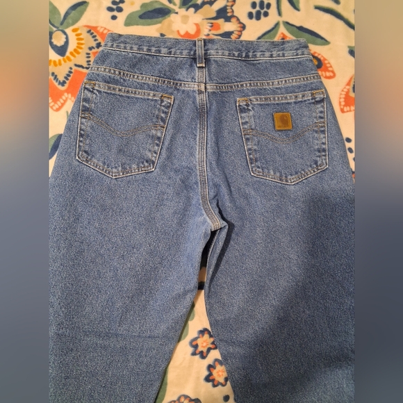 Carhartt Mens Winter Thermal Plaid Lined Blue Jeans Size 30x32 - Picture 9 of 16